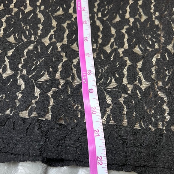 Jessica Holbrook Womens Size Medium Lace Overlay Top Black Sheer Party Date Chic - Picture 9 of 10